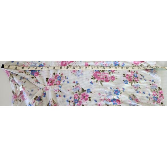 Intimate Essentials Super Soft Floral Print Long Sleeve V neck Loungewear W Med - Picture 6 of 11